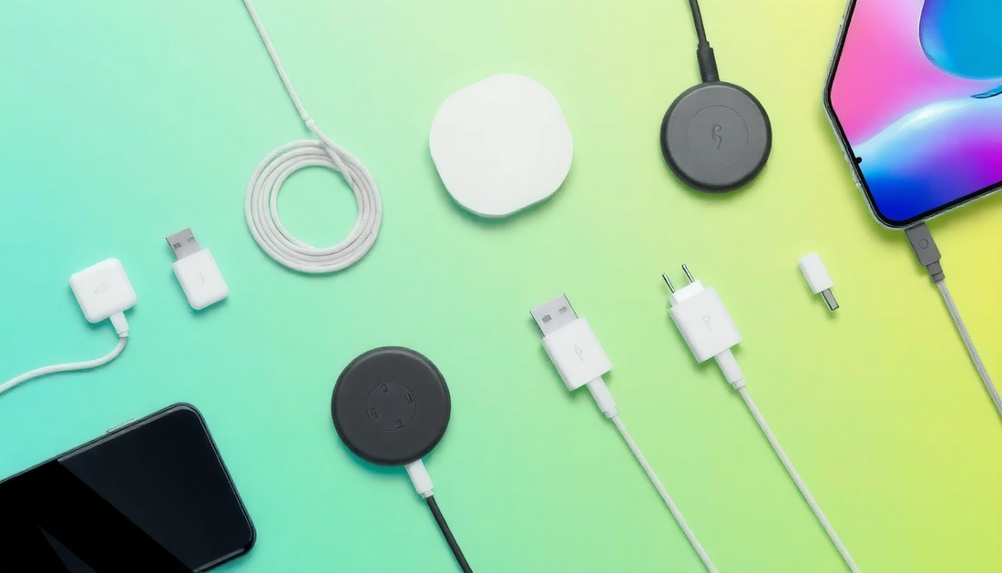 Various types of the best charging cables for everyday use connected to smartphones and tech devices