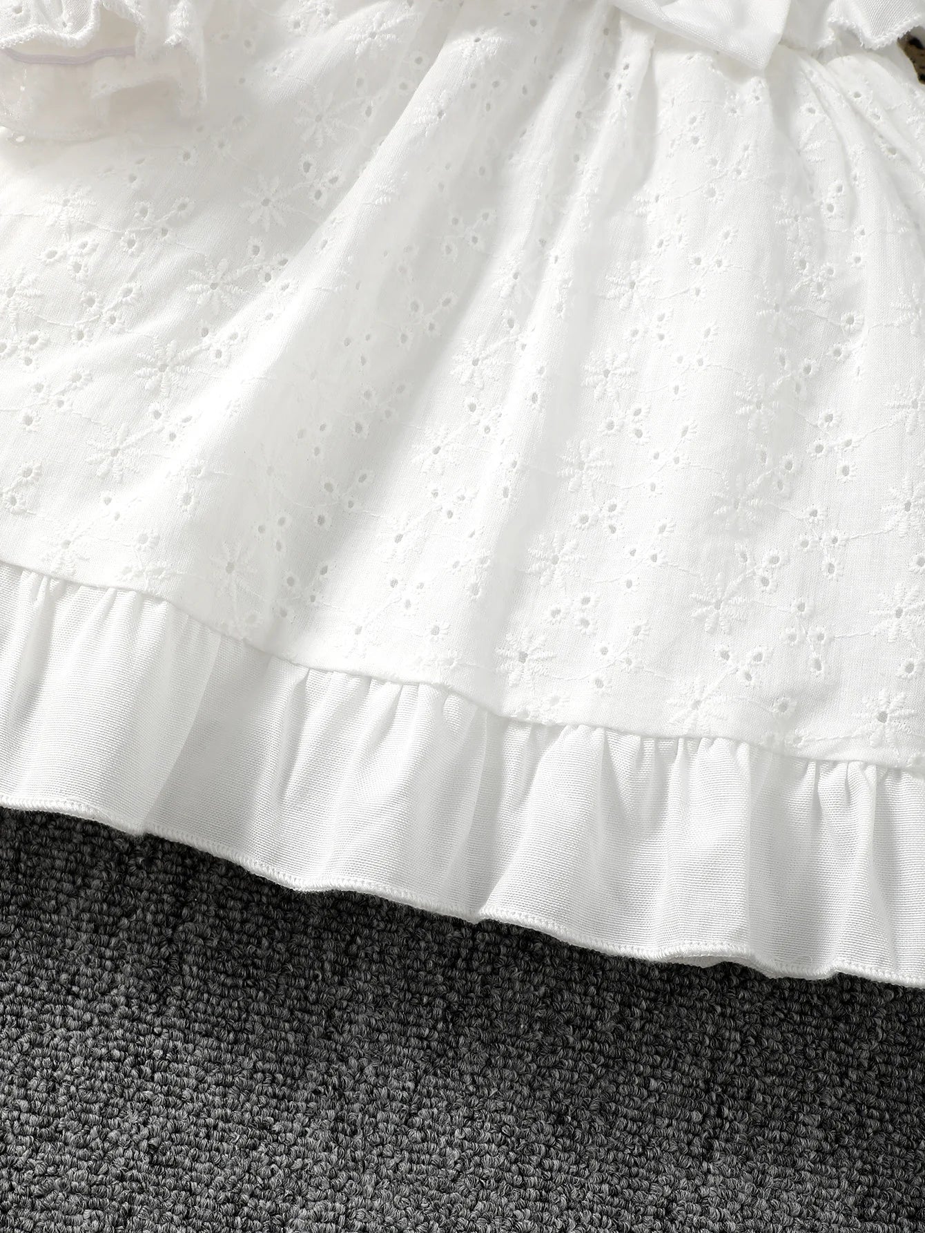 0-3 Year old Baby girl Dress Solid Color Bow Ruffle Princess Dress Suitable for Toddlers Baby girl Spring autumn Dress - Merit Sell