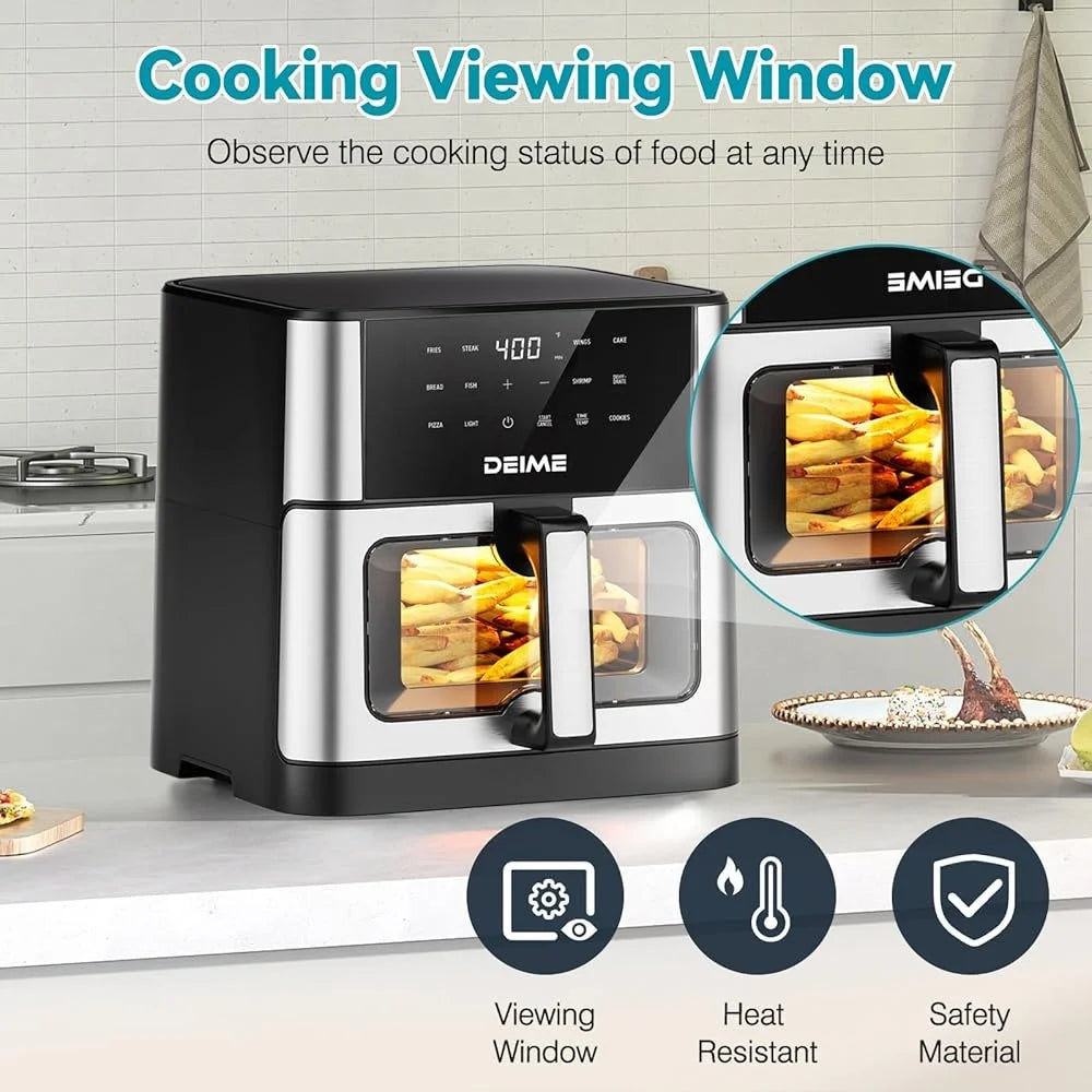 10.2QT Large Air Fryer 1700W Touch Screen with 10 Cooking Presets Multifunctional Healthy Kitchen Cooker - Merit Sell