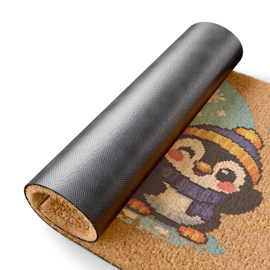 Penguin Trio Doormat — Cute Winter Welcome Mat