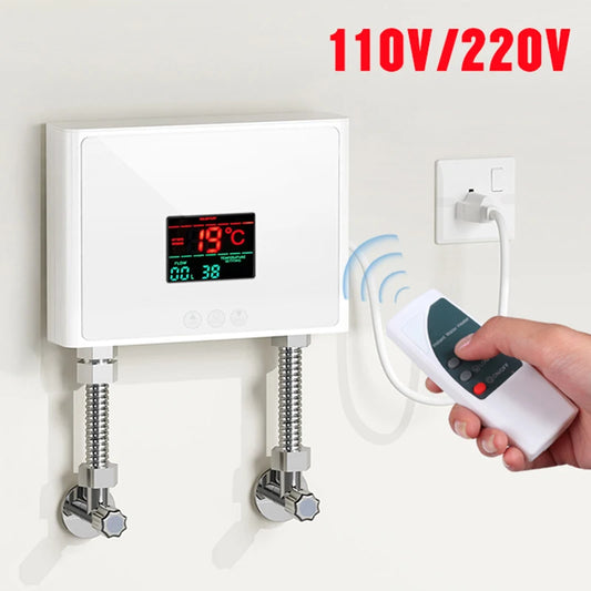 110V/220V Instant Water Heater 3000W/5500W Wall-Mounted Electric Heaters for Bathroom Hot Water Shower and Home Kitchen Heating - Merit Sell