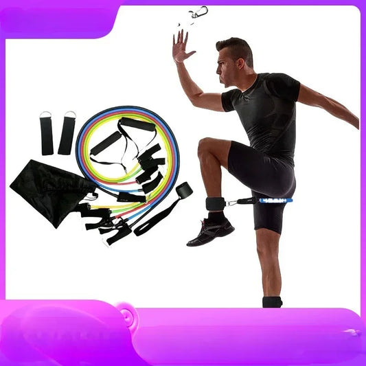 11pcs/Set Pull Rope, Resistance Bands, Portable Fitness Equipment, Ankle Strap, Chest Expander, Elastic Exercise Band - Merit Sell