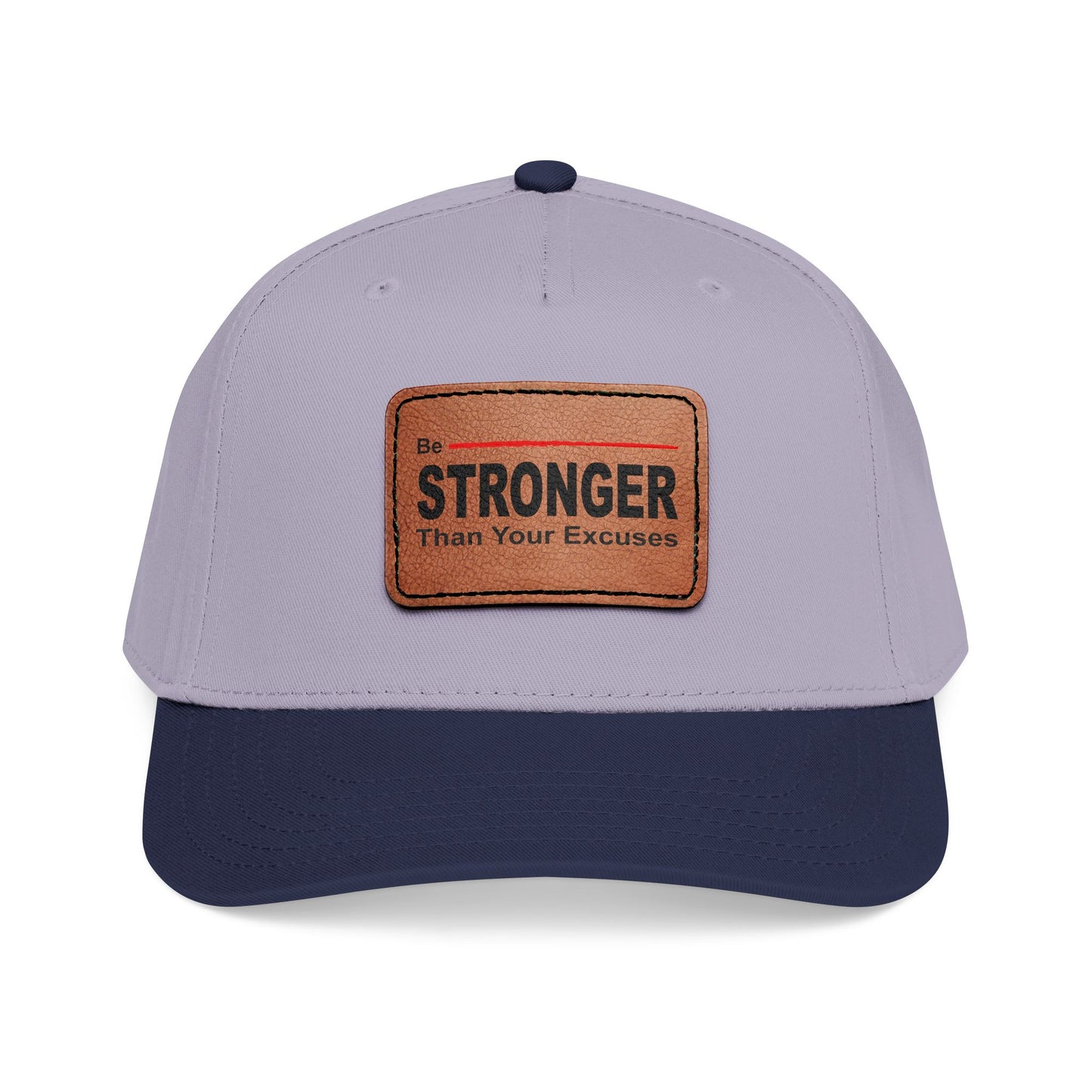Mid Profile Baseball Cap with Leather Patch (Rectangle)