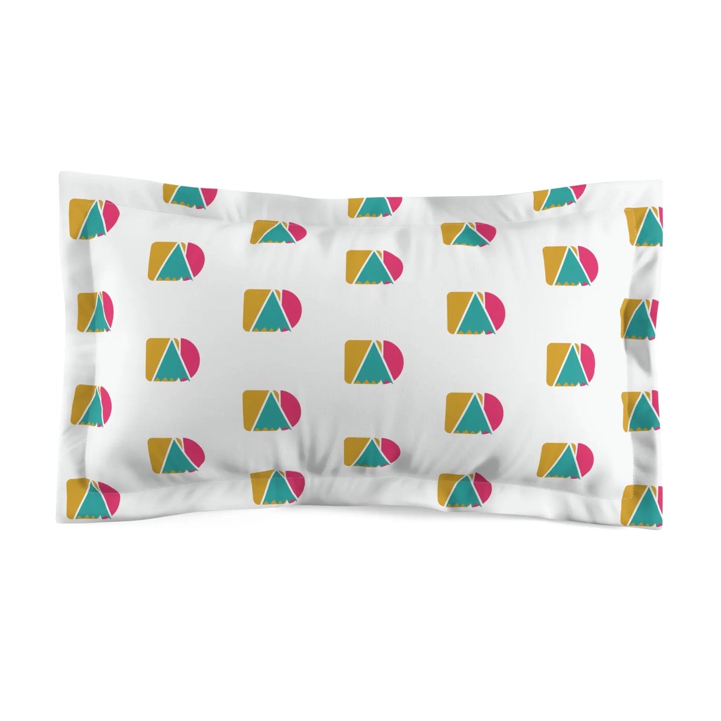 Modern Geometric Microfiber Pillow Sham Colorful Triangle Pattern