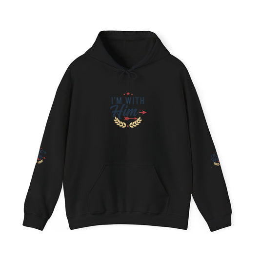 I'm With Him Hoodie — Couples Arrow Design