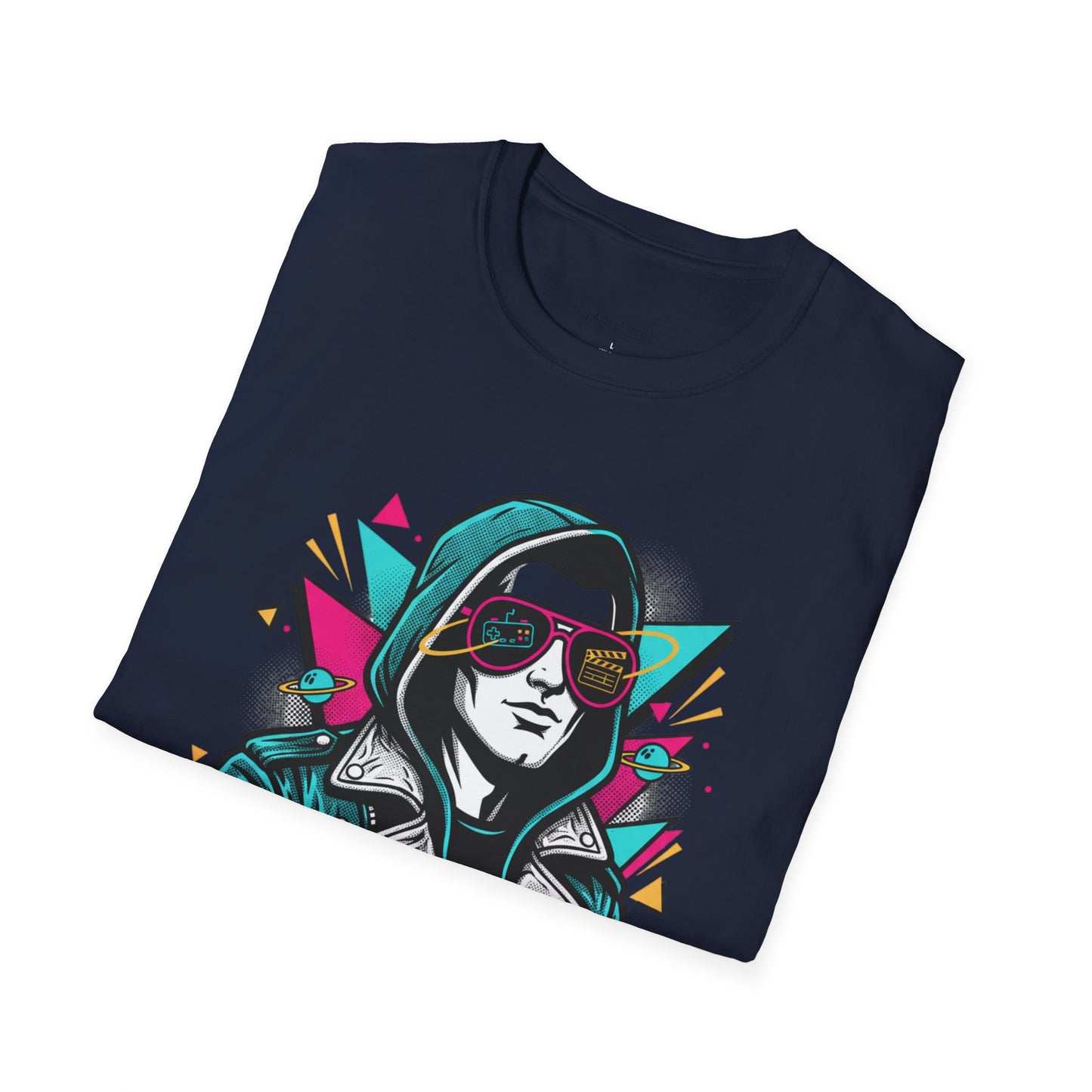 Pop Culture Remix T-Shirt — Retro Neon Hoodie Portrait Graphic Tee