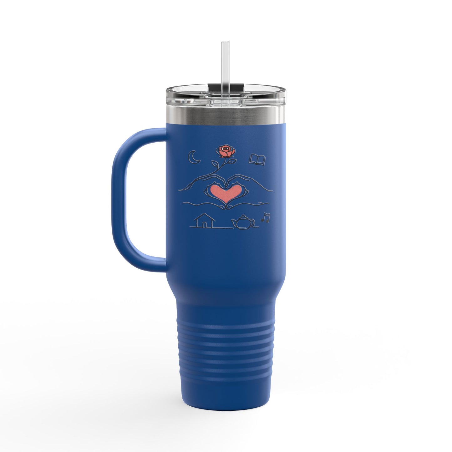 40oz Insulated Travel Mug — Heart & Home Sketch Design