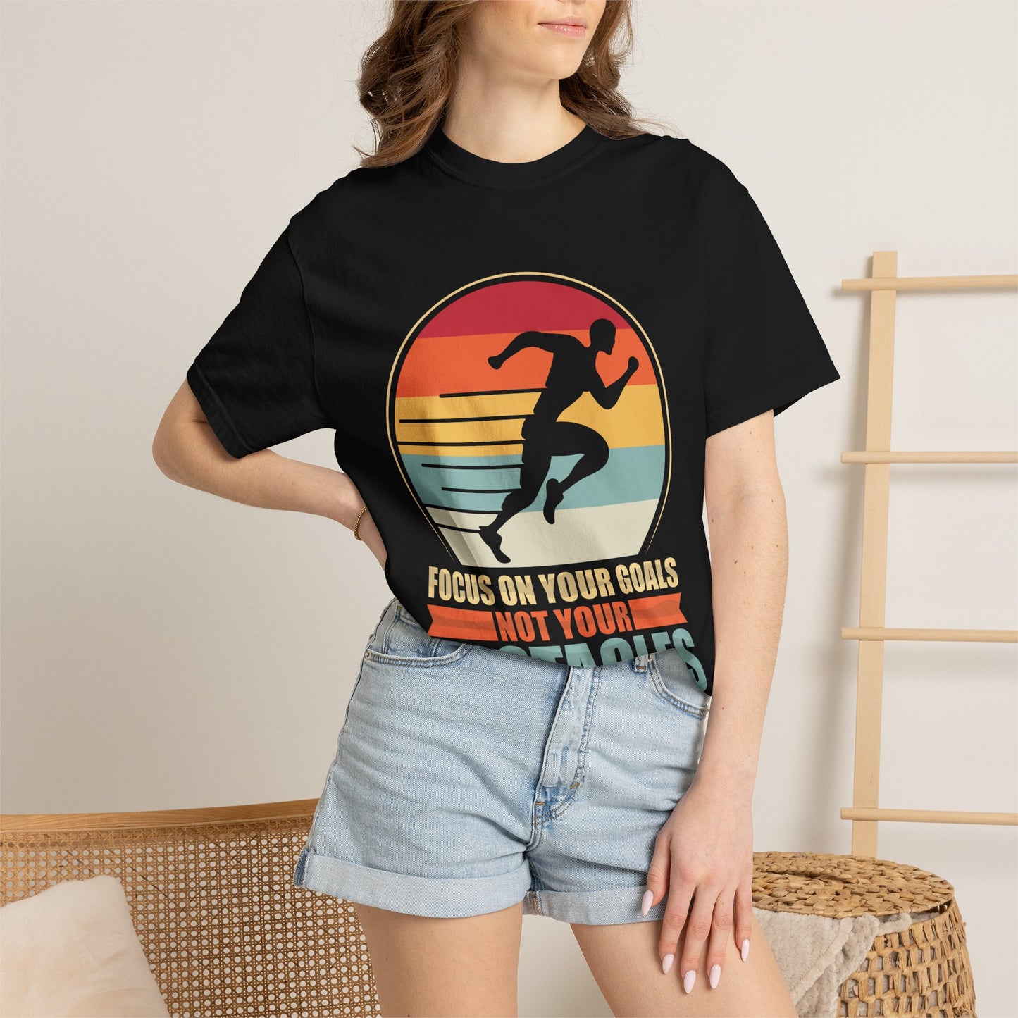 Motivational Running T-Shirt — “Focus On Your Goals Not Your Obstacles” - Merit Sell