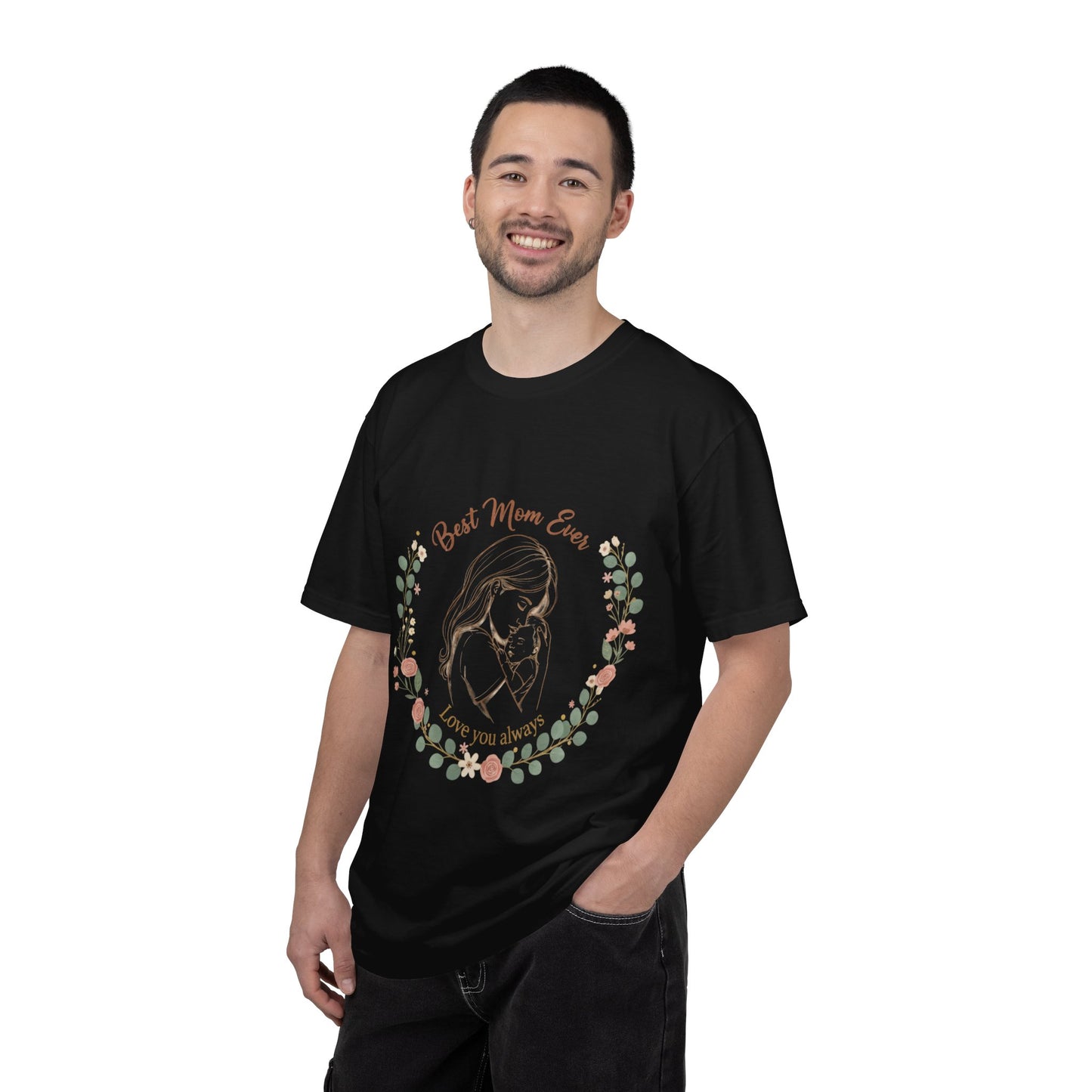 Mom & Baby T-Shirt — “Best Mom Ever, Love You Always” Floral Tee