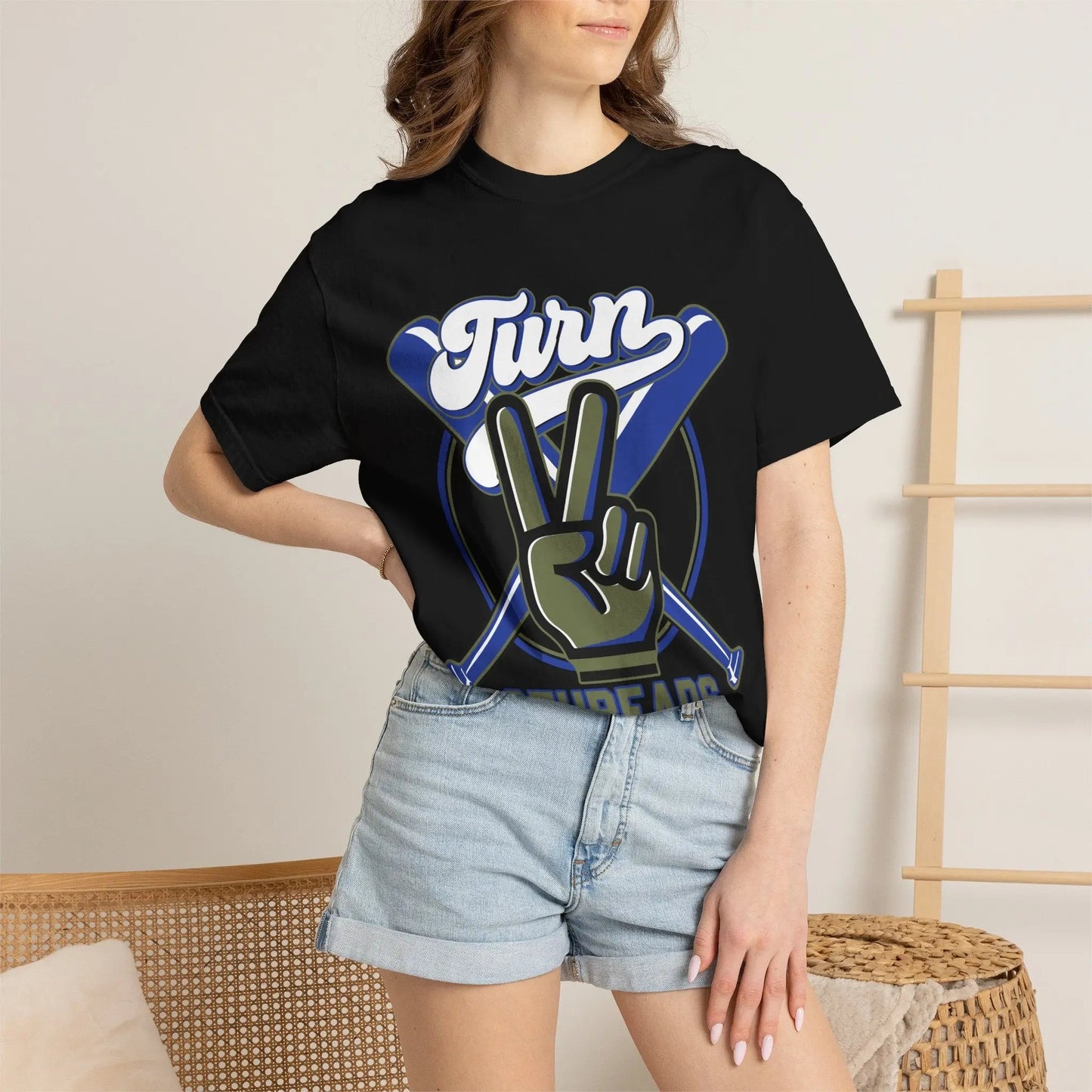 Baseball Peace Sign T-Shirt — "Turn" Graphic Baseball Lifestyle Tee - Merit Sell