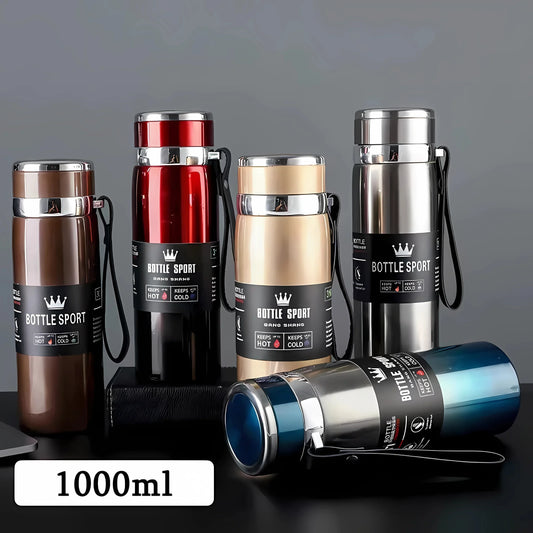 1L Thermal Water Bottle Keep Cold and Hot Water Bottle Thermos for Water Tea Coffee Vacuum Flasks Stainless Steel Thermos Bottle - Merit Sell
