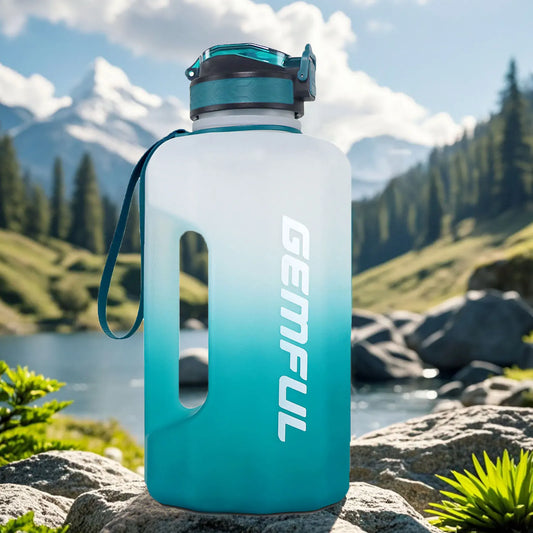 2.2 Liter Water Bottles with Straw Times to Drink Durable Sports Big Jug with Handle Leakproof BPA Free Reusable for Adults - Merit Sell