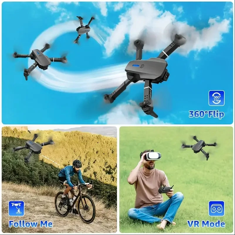 2025 E88 Drone HD Dual Camera, Screen Control No Phone Needed, One-Key Takeoff/Return, Wi-Fi App, USB Charging, Drop-Resistant, - Merit Sell