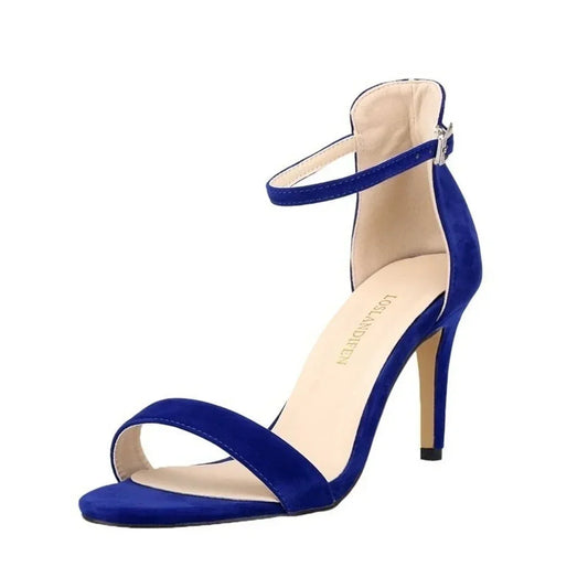 2025 New Women Sexy Pumps Sandals Summer 9cm Thin Heel Open Toe Ankle Strap High Heels Ladies Stilettos Party Red Wedding Shoes - Merit Sell