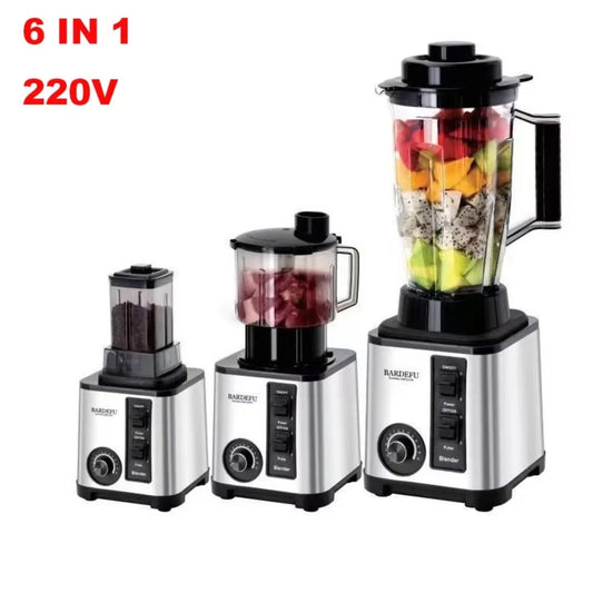 220V- 3L 6 in 1 Blender Stainless Steel Large Capacity Cut Vegetables and Shreds Icebreaker Salad Grinder Meat Grinder Juicer - Merit Sell