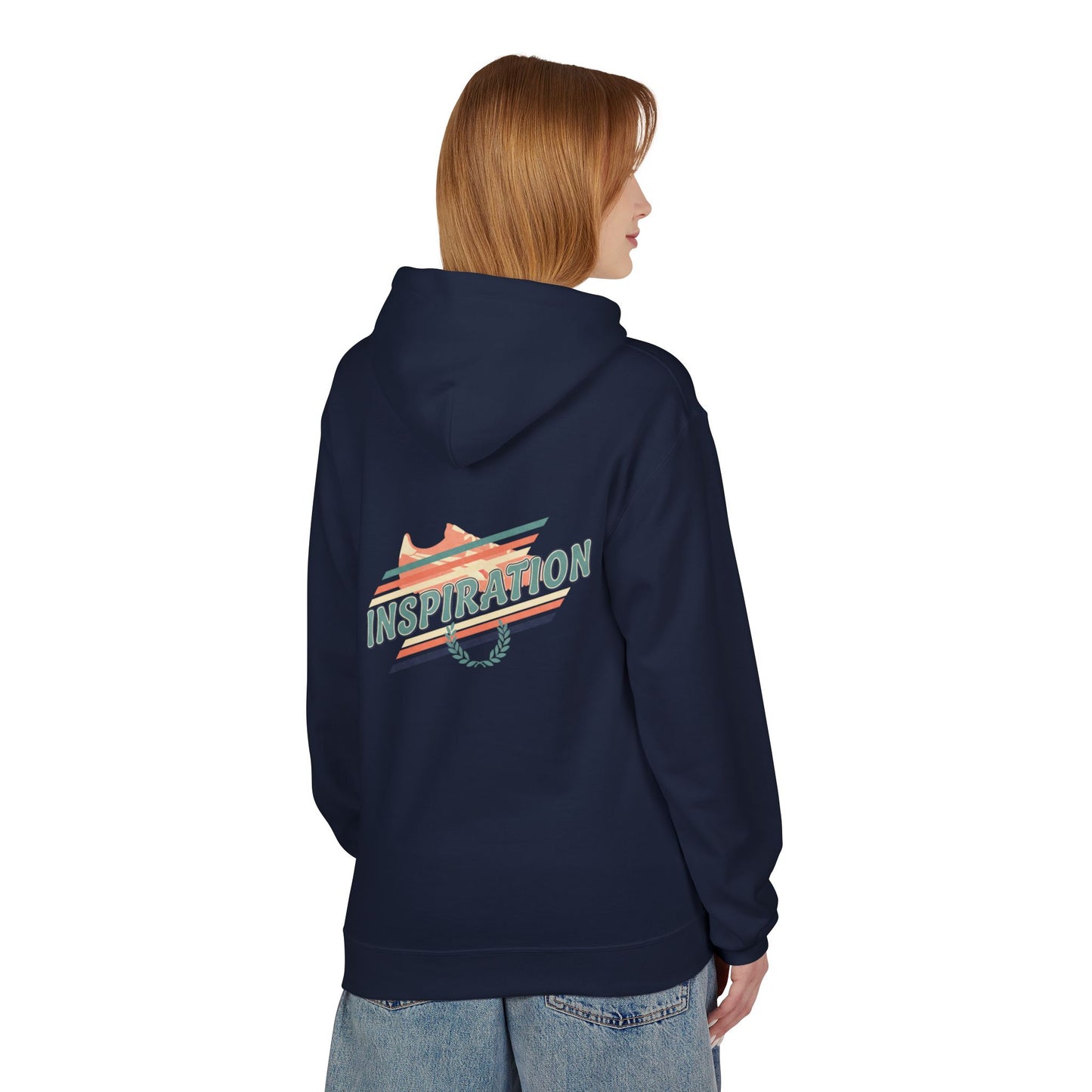 Inspiration Retro Stripe Hoodie — Motivational Pullover for Creatives