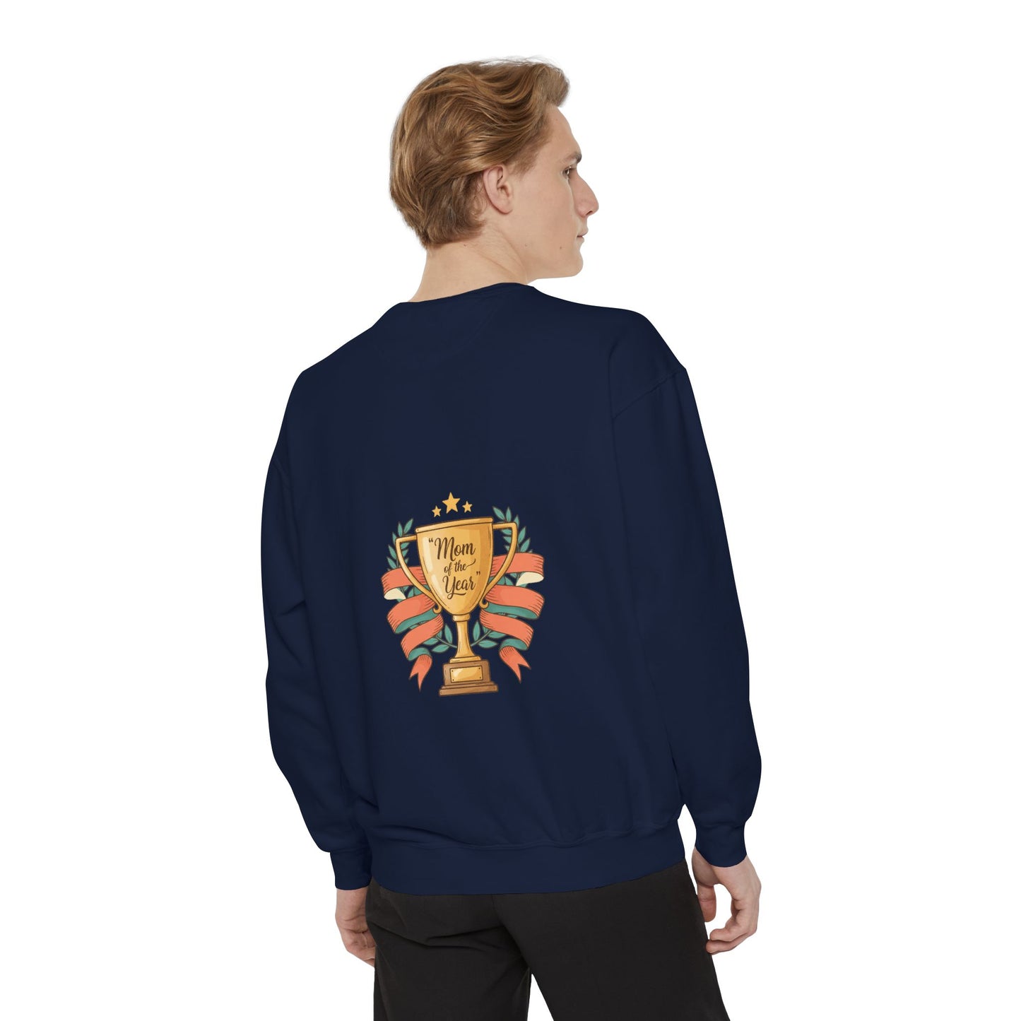 Sweat-shirt — Col rond avec motif graphique « Trophée Maman de l'année »