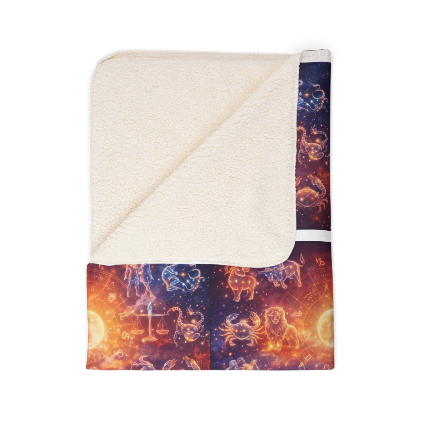 Zodiac Constellation Sherpa Blanket — Cosmic Astrology Fleece Throw