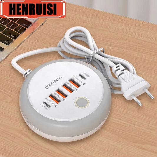 50W Power Strip Multi Port USB C Socket Type C Fast Charging Wall Charger USB Adapter For iPhone12 13 Quick Mobile Phone Charger - Merit Sell