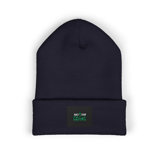 Embroidered "Good Vibes Only" Cuffed Beanie — Cozy Winter Knit Hat