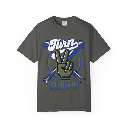 Baseball Peace Sign T-Shirt — "Turn" Graphic Baseball Lifestyle Tee - Merit Sell