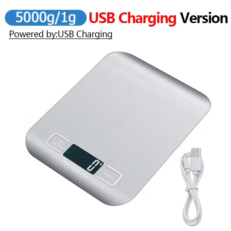 5kg/10kg Digital Kitchen Scale LCD Display Stainless Steel Electronic Scales Home Jewelry Food Snacks Weighing Baking Tools - Merit Sell