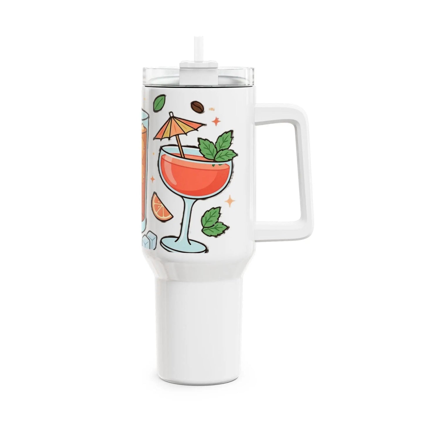40oz Beverage Tumbler — Illustrated Iced Tea & Coffee Drinks Travel Mug - Merit Sell