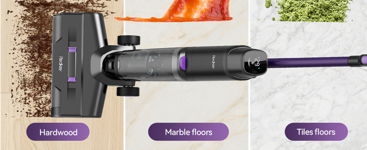 Redkey W15 Cordless Wet Dry Vacuum Cleaner 3 in1 , Self-Washing Self Propelled, 0.2in Edge Cleaning, Powerful Suction