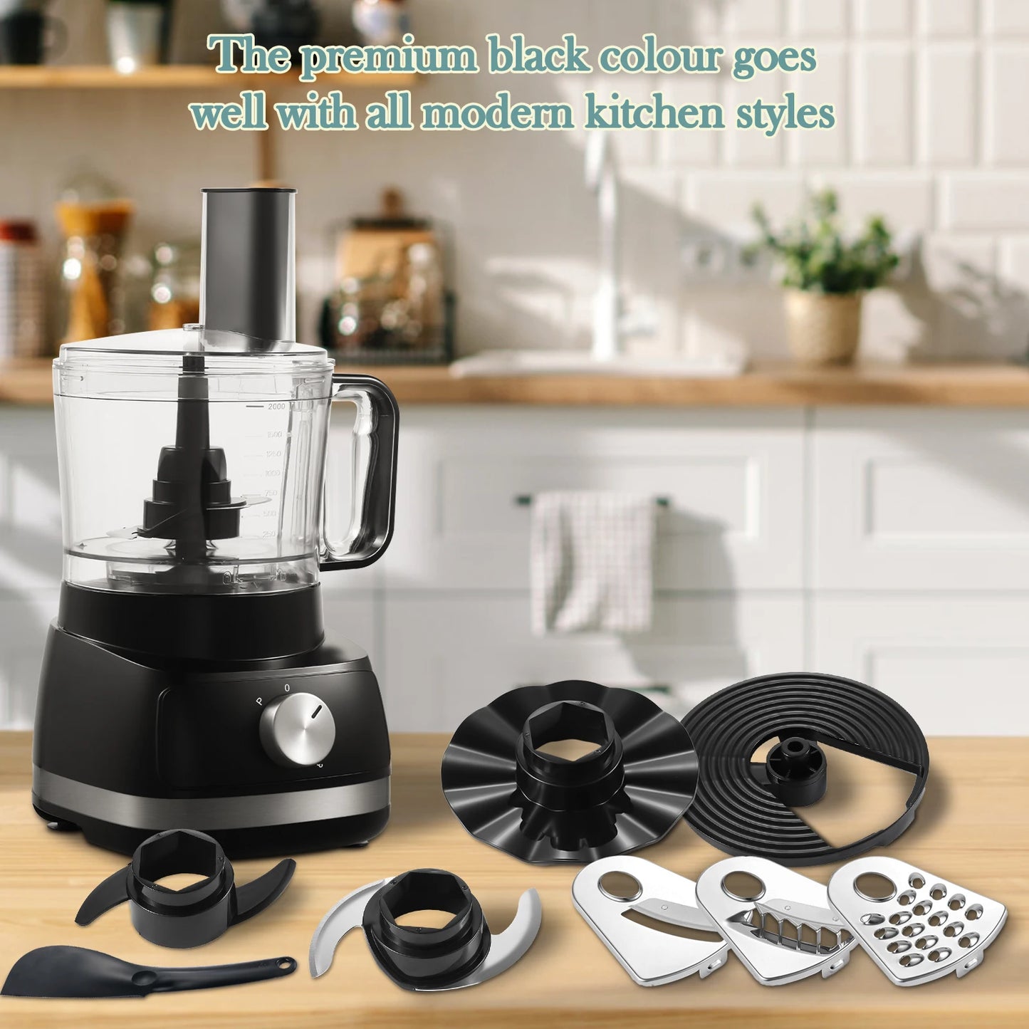 8 in 1 2L Capacity 800W with Jar Home Food Processor Chopper Mixer Electric Blender Juicer - Merit Sell