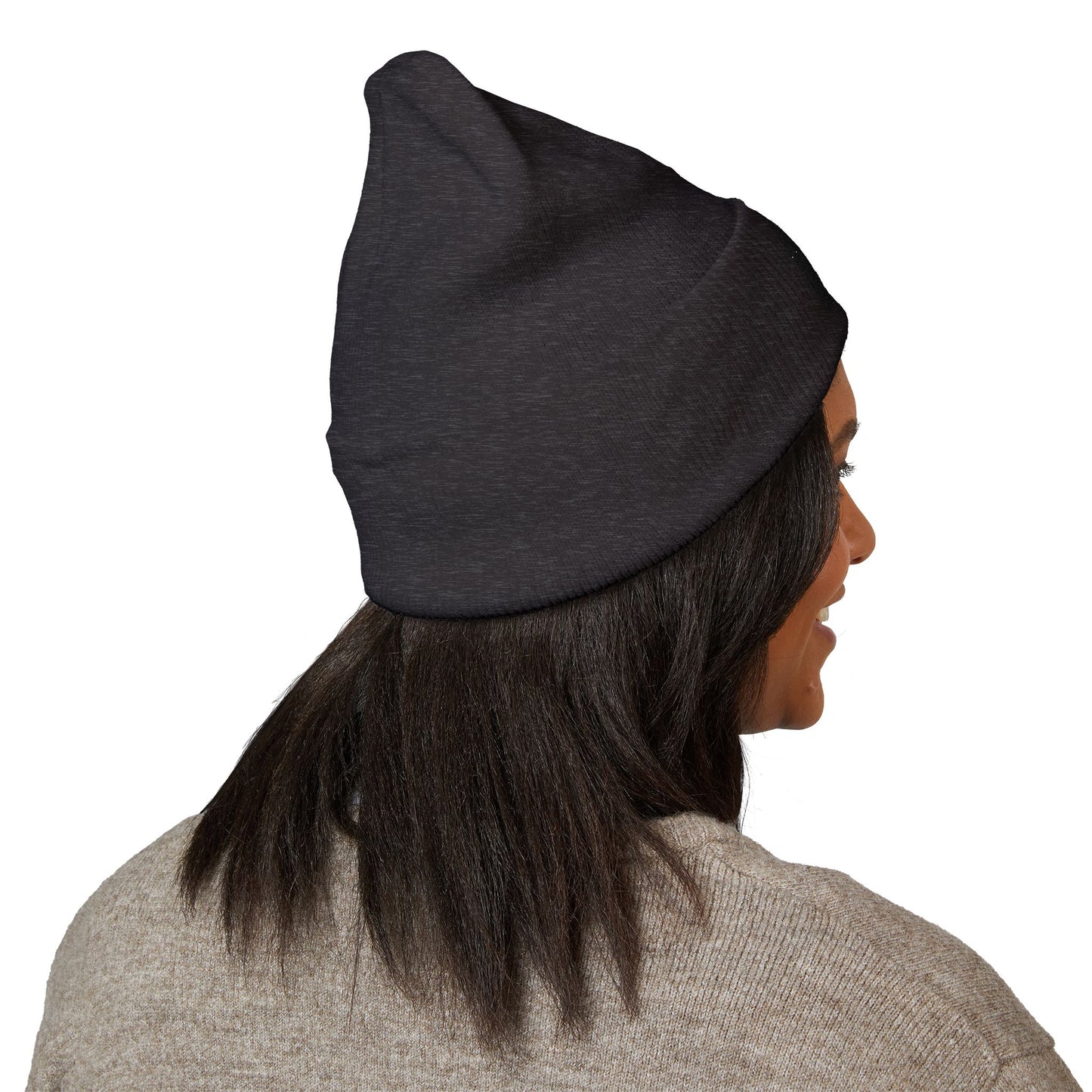 Embroidered "Good Vibes Only" Cuffed Beanie — Cozy Winter Knit Hat
