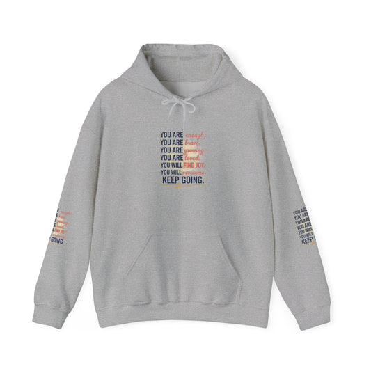 Inspirational 'Keep Going' Hoodie — Positive Affirmation Motivational Sweatshirt