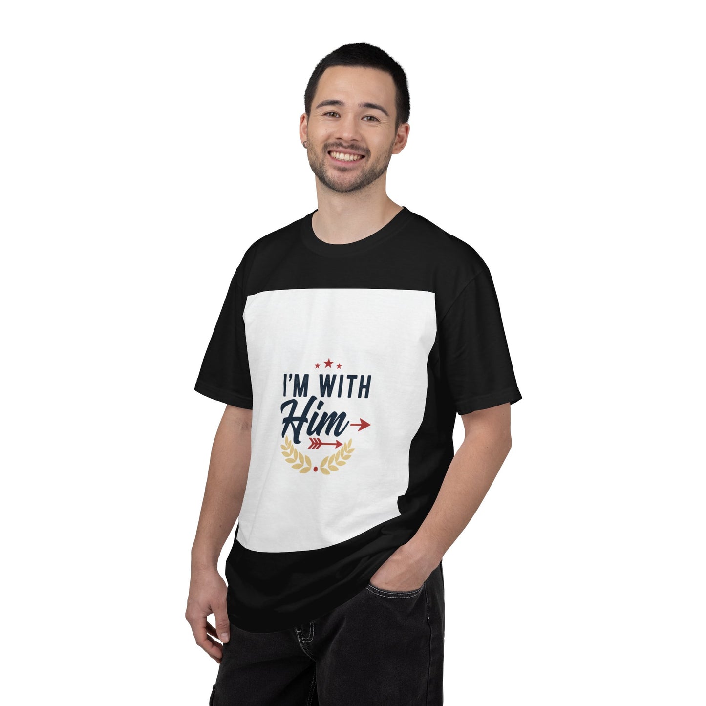 I'm With Him T-Shirt — Patriotic Couple Arrow Graphic Tee