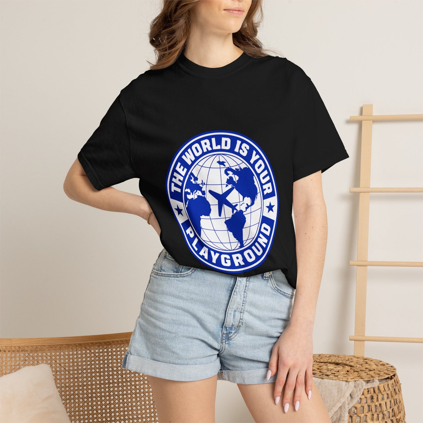 The World Is Your Playground T-Shirt — Travel Globe Graphic Tee - Merit Sell