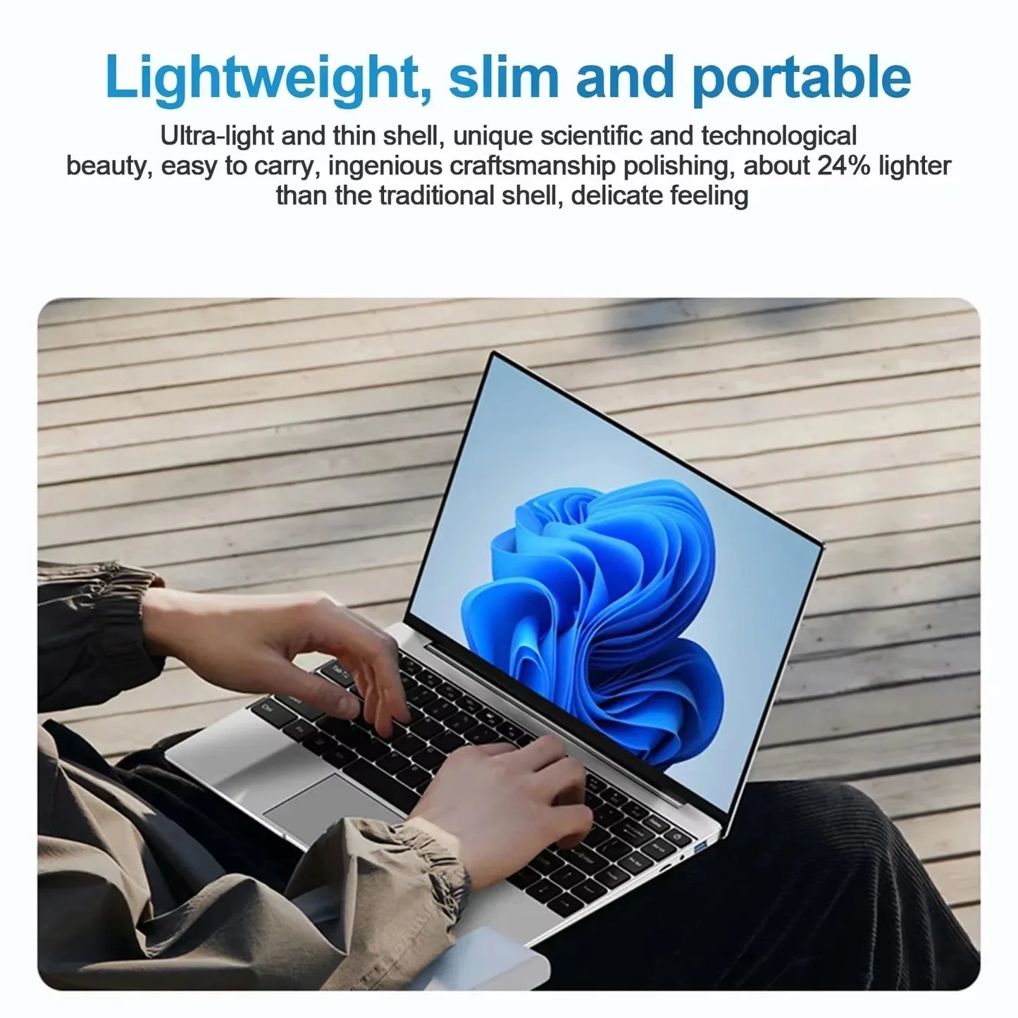 LENO 14.1"Ultra Slim Laptop 16GB RAM 2TB SSD Intel N3700 Windows 11 Notebook Gamer 1920*1080 HD Display Office Study Computer PC