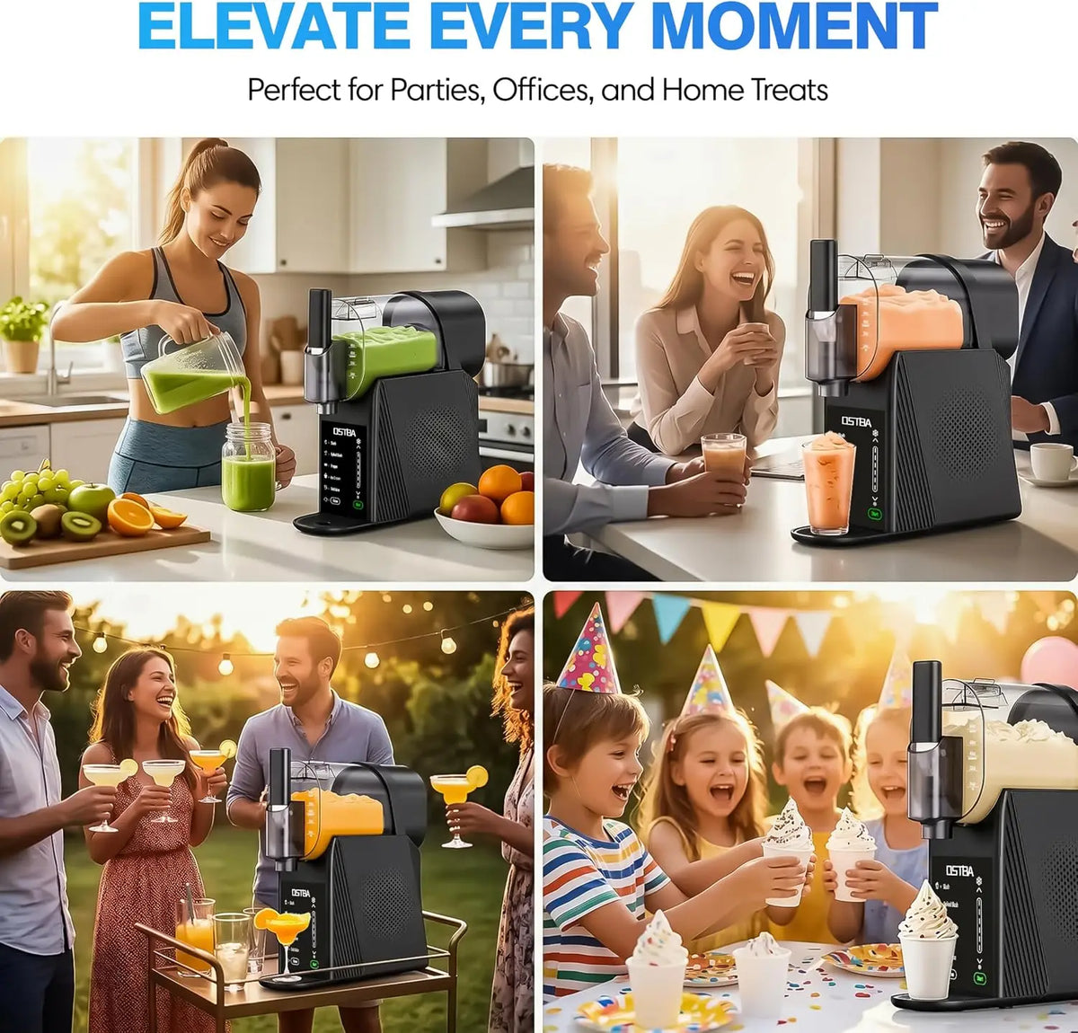 88 oz Soft Serve Ice Cream Machine | 250W Home Countertop Frozen Dessert Maker