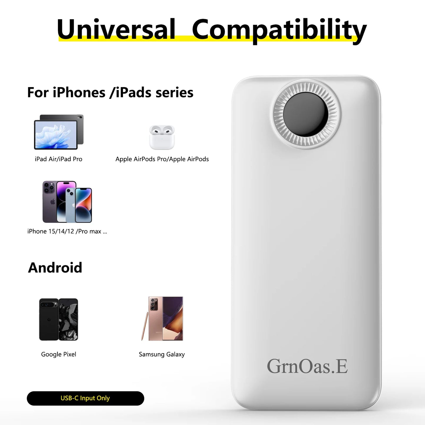 Portable Charger with Built in Cables,10000mAh 22.5W Max High-Speed Charging Power Bank with 4 Outputs 2 Inputs,External Travel