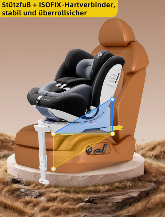 AP03 KL005 Child Seat Baby Car Seat 360° Rotatable ISOFIX ECE,0-12 years /9-36 kg/5-point belt/40-150cm - Merit Sell
