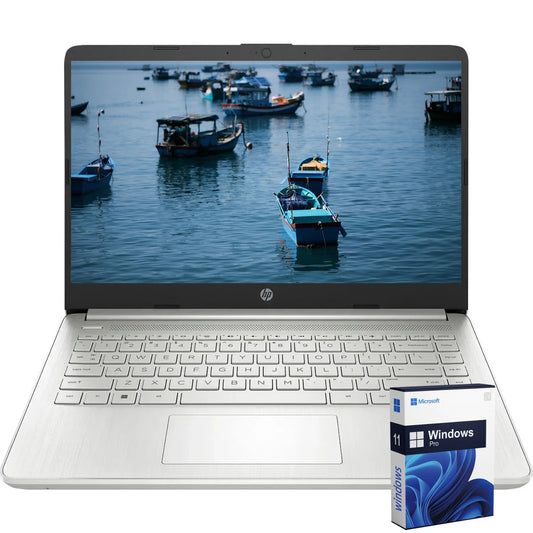 HP Newest 14" Business Laptop,Intel Celeron N4120,Up to16GB RAM,384GB Storage(128GB eMMC+256GB Micro SD),1Year Office 365,Silver - Merit Sell