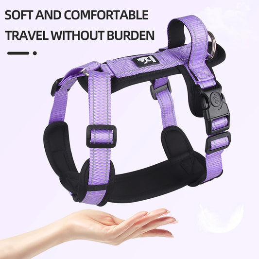 Anti-Escape Dog Harness with Handle Reflective Nylon Dog Harness Vest for Small Medium Dogs French Bulldog Walking Pet Supplies - Merit Sell