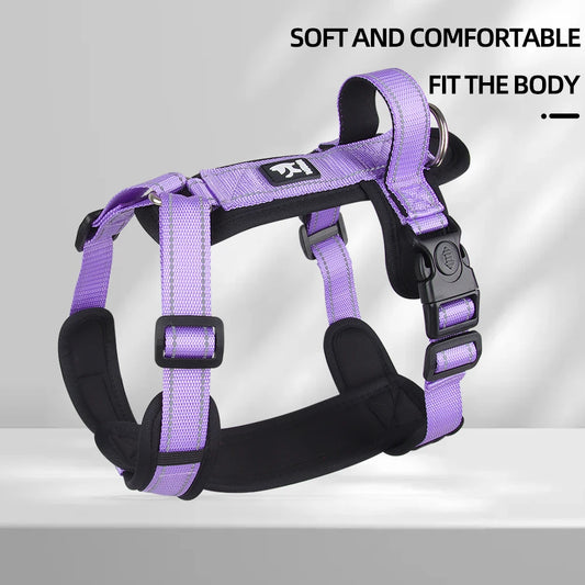Anti-Escape Dog Harness with Handle Reflective Nylon Dog Harness Vest for Small Medium Dogs French Bulldog Walking Pet Supplies - Merit Sell