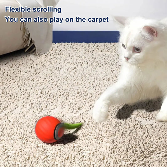 Automatic Moving Cat Toy Ball Smart Cat Toys Two Speed Adjustment Speedy Tail Cat Toy with Replacement Tail - Merit Sell