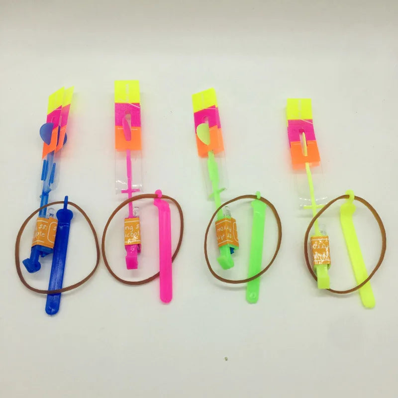 Bamboo Dragonfly with Light Shooting Rocket Flying Parachute Sky UFO Outdoor Night Game Toy for Kid Children - Merit Sell