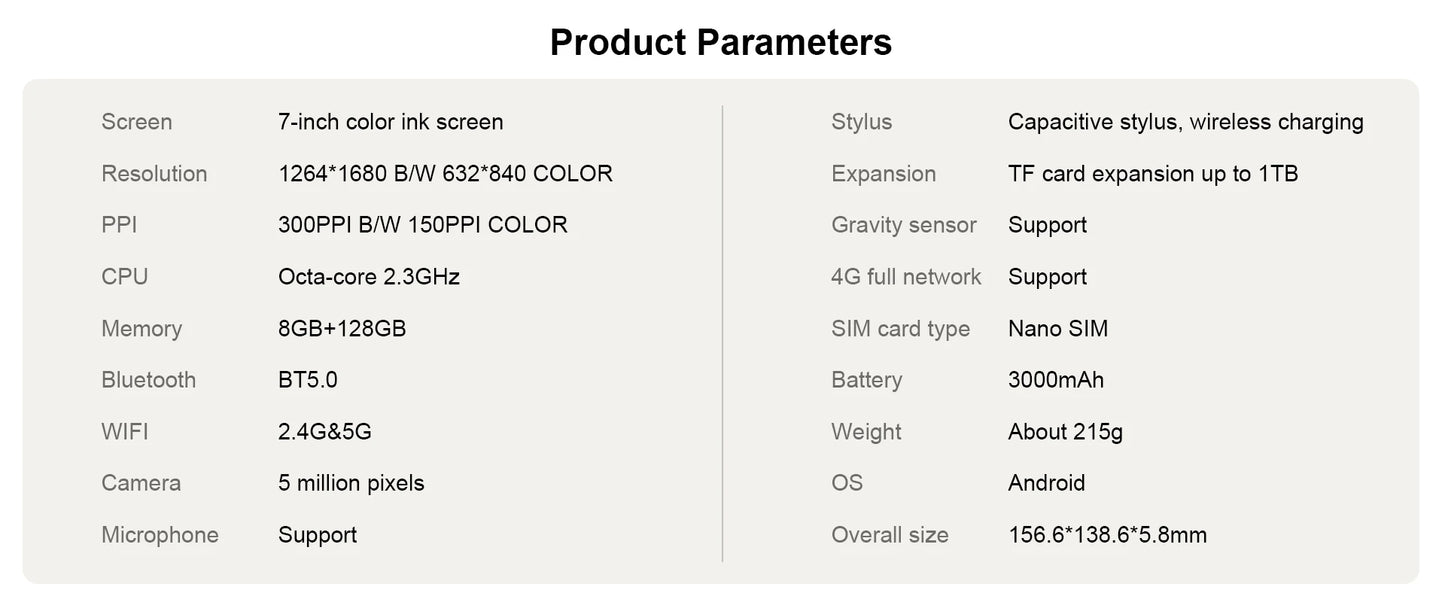 Bigme 7'' electronic book B7, color e-ink ebook reader, 300PPI, 8GB+128GB, Android14 open system, ereader tablet with 4G calling - Merit Sell