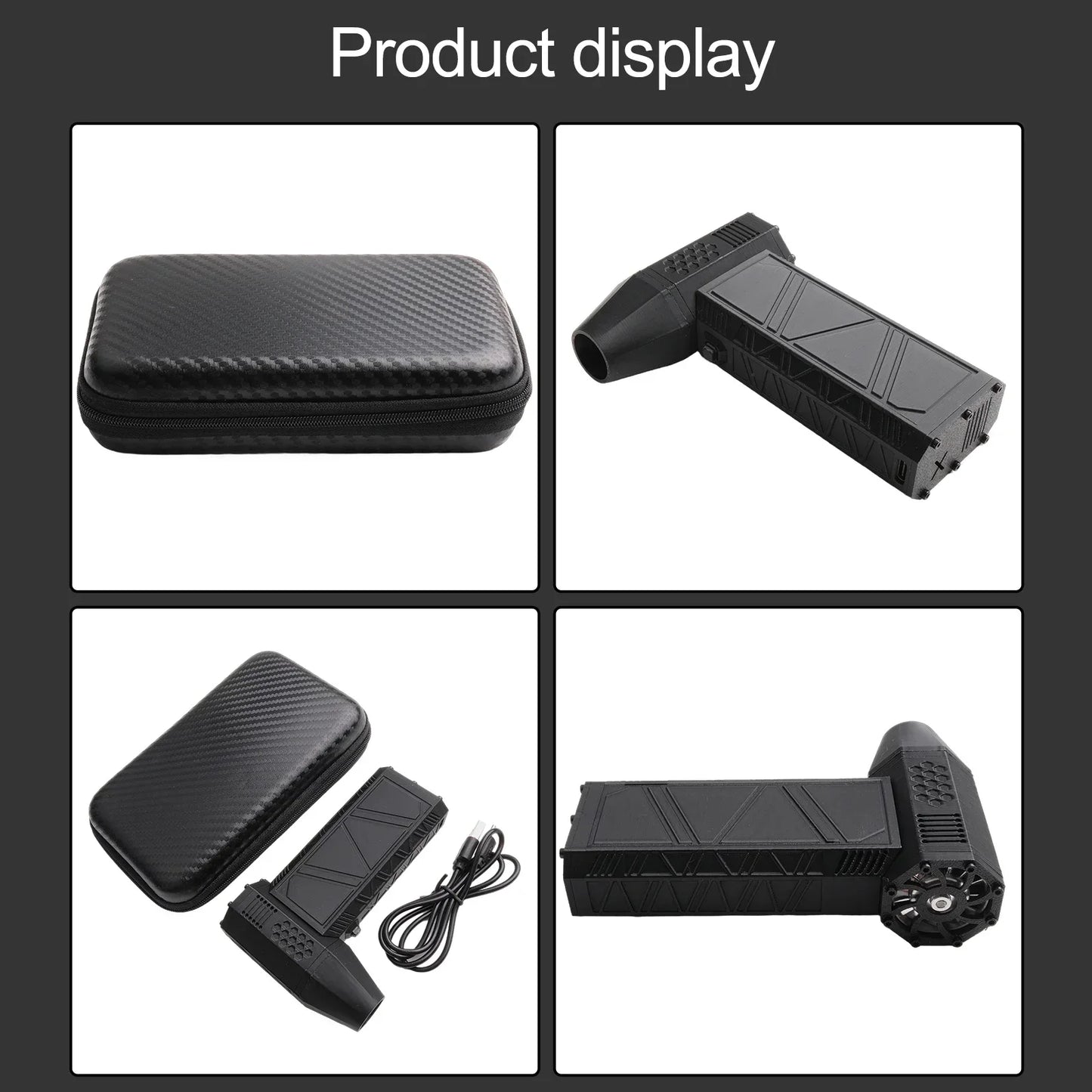 Black Industrial Blower Fan 130,000rpm Motor 180W Power 4000mAh Battery Alloy Shell Lightweight Design Powerful Wind Speed - Merit Sell