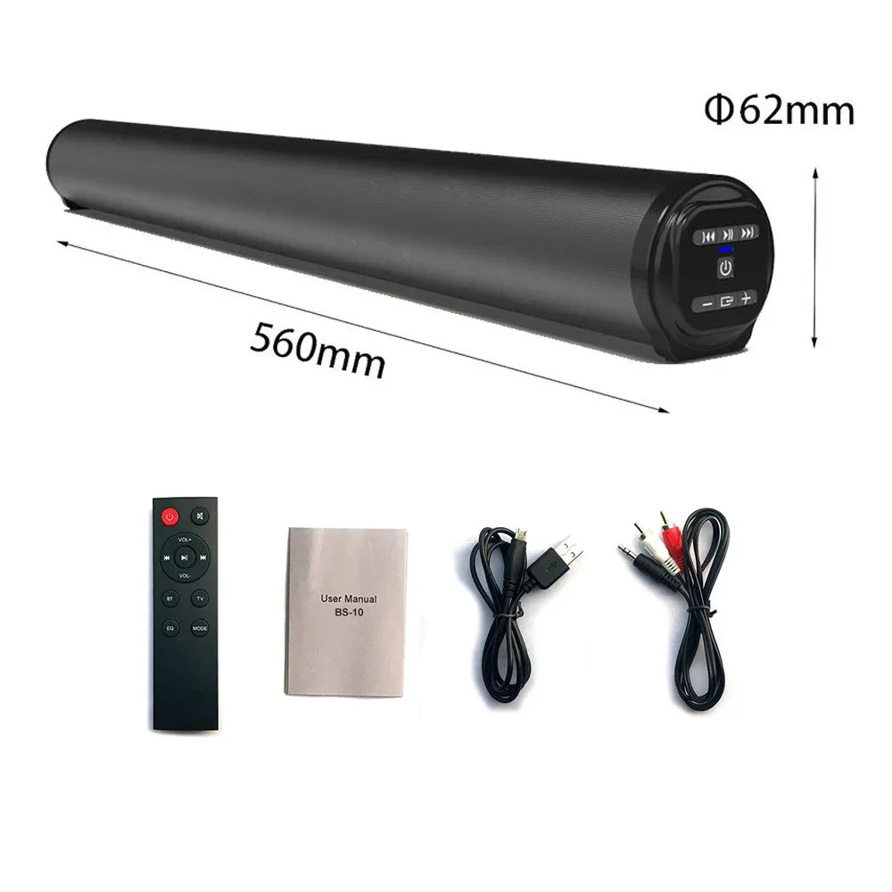 Bluetooth 5.3 Sound Bar Speaker Wired Wireless Surround Stereo Home Theater Audio with Subwoofer FM Radio RCA AUX TF Support - Merit Sell
