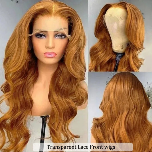 Brazilian Honey Blonde Colored Wig Human Hair 13x4 Lace Frontal Wigs For Women Body Wave Lace Front Human Hair Wigs Pre Plucked - Merit Sell