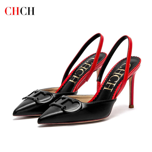 CHCH Women's High Heels 2025 Sharp tip Destiny Closed Toe Strappy Heels Sexy Wedding Bridal Party Dress Shoes 9cm - Merit Sell