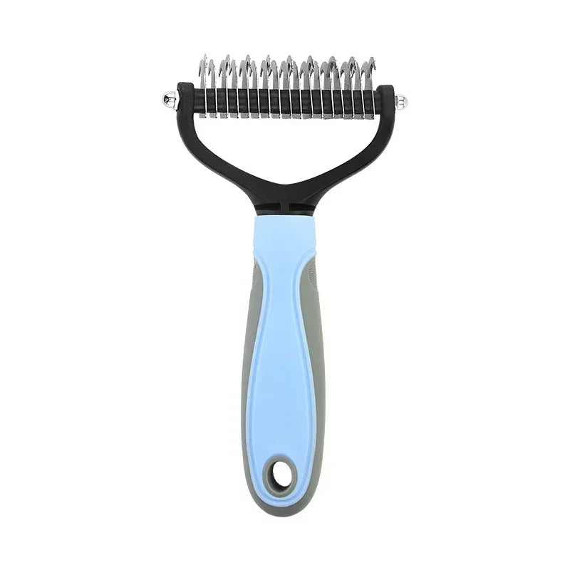Cat Hair Removal Comb Dog Hair Removal Brush Stainless Steel Double Sided Pet Grooming Brush Removing Tangles Cat Accessories - Merit Sell