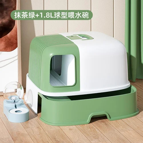 Cat Litter Box Fully Enclosed Oversized Hallway Supply Tray Oversized Long Aisle Drawer Pet Toilet Furniture Supplies - Merit Sell