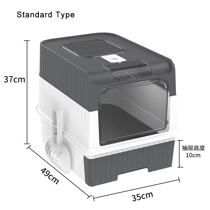 Cat Litter Box Large Rechargeable Self-cleaning Litter Box for Cat Fully Enclosed Toilet Large Capacity Cat Products - Merit Sell
